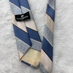 Paco Rabanne Luxury Tie - Blue and White Striped Necktie - Accessory